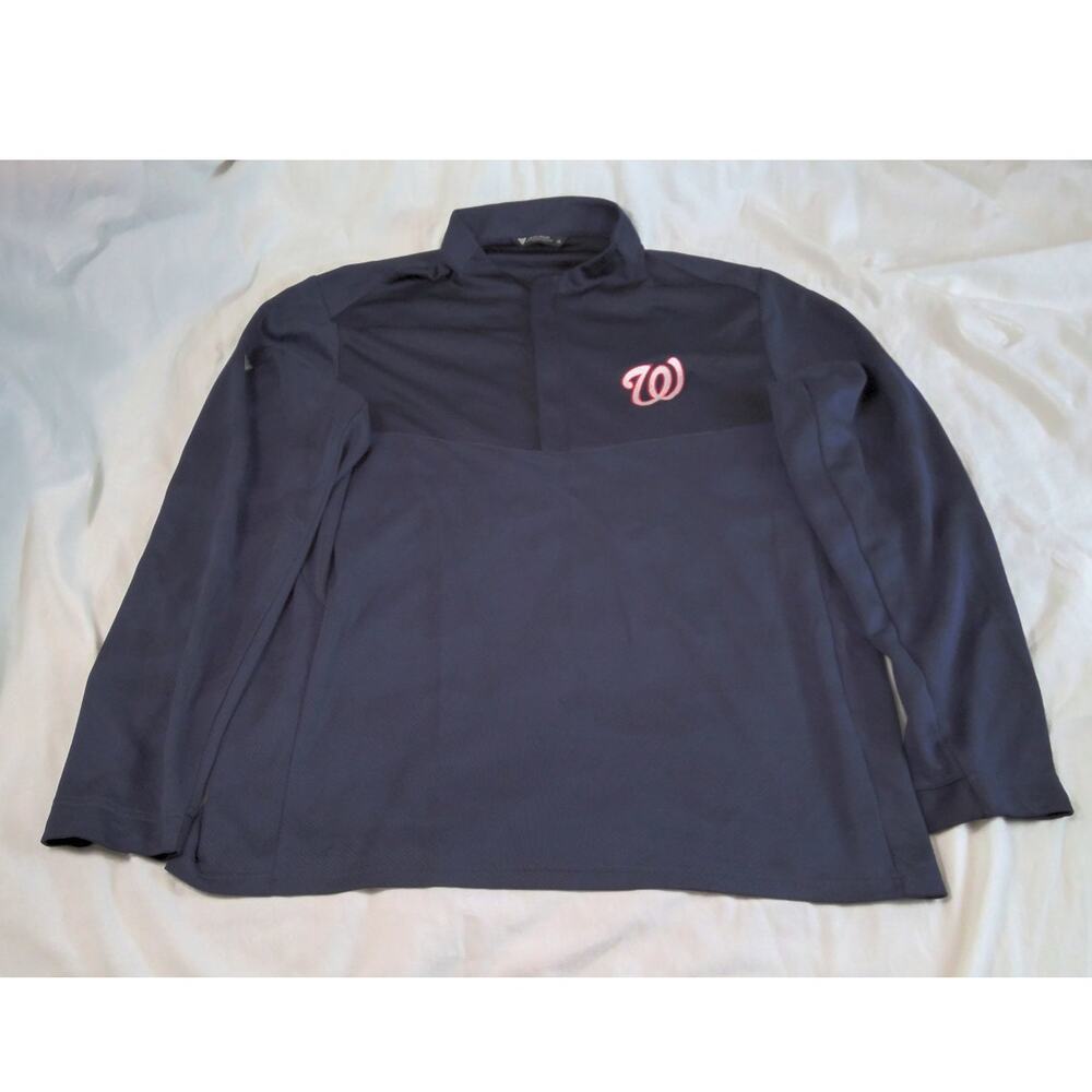 Level Wear Washington Nationals 1/4 Zip Pullover Large Dark Blue MLB